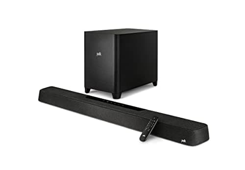 Polk Audio MagniFi Max AX 5.1.2 Channel Sound Bar with 10" Wireless Subwoofer, Dolby Atmos and DTS:X Certified, Polk's Patented VoiceAdjust & SDA Technologies, TV Speakers, Easy Setup, Black