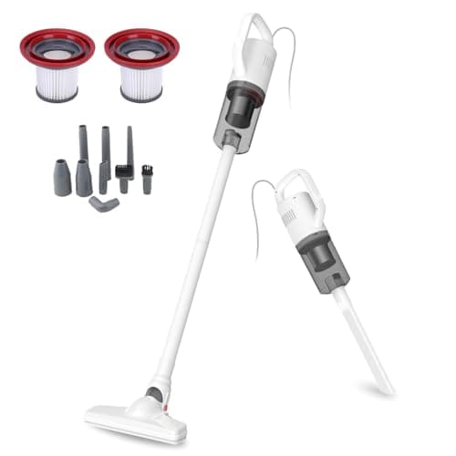 KEROMEE Stick Vacuum Cleaner, Corded Handheld Vacuum Cleaner Mini Electric Broom for Pet Hair Hardwood Floor Cat Litter Carpet Cleaning (16ft-Cord)