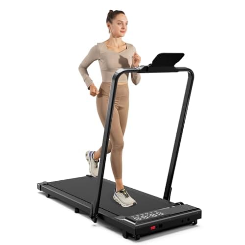 Walking Pad Treadmill with Handle Bar 3-in-1 Foldable Treadmills for Small Space 300 LBS Capacity, 3.0HP Portable Under Desk Treadmill for Home Office with LED Display Remote APP Control