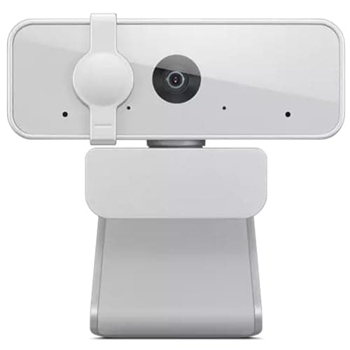 Lenovo HD 1080p Webcam (300 FHD) - Monitor Camera with 95° Wide Angle, 360° Rotation Pan & Tilt, Dual Microphones – Attachable Desktop Cam with Privacy Shutter for Remote Work, Streaming & Gaming