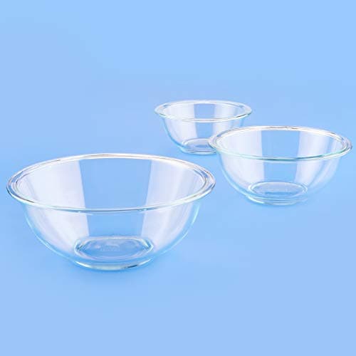 Pyrex Essentials (3-Piece) Glass Mixing Bowls Set For Prepping, Baking and Cooking, Preheated Oven, Dishwasher, Freezer, and Microwave Safe 7
