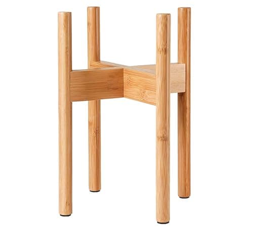 Plant Stand Indoor - Corner, Table and Floor Planter Holder - Adjustable, Durable Bamboo Wood - Fits 8, 10, 12-inch Dia Small, Mid-Large, Tall or Short Pot Sizes 9