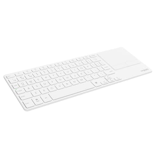 Rapoo Portable Wireless Keyboard with Touchpad, Multi-Device HTPC Keyboard for PC-Connected TV/Tablet/Steam Deck/Gaming Console/Raspberry Pi/Mini PC - Support Touch Gestures for Windows & Mac