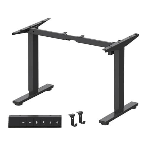 FLEXISPOT EN1 Height Adjustable Standing Desk Frame with Memory Controller, Electric Sit Stand Desk Base for Home and Office (Black Frame Only)