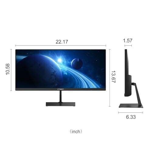 INNOCN 23 Inch Widescreen Computer Monitor WFHD 2560 x 1080p HDMI DisplayPort PC Monitor, Tilt Adjustable, Eye Care, Black 6