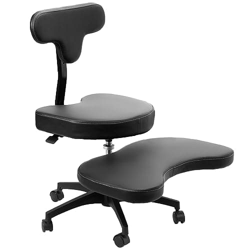 VIVO Mobile Cross Legged Office Chair with Back Support for Yoga Meditation ADHD, Height Adjustable, Black, CHAIR-CL02B-R
