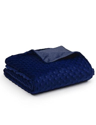 YnM Fuzzy Duvet Cover for Weighted Blankets (Navy Blue, 60''x80'')