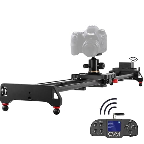 GVM Motorized Camera Slider, 47" Carbon Fiber Dolly Rail Camera Slider with Remote Controller, Time Lapse Photography, Horizontal, Tracking and 120° Panoramic Shooting