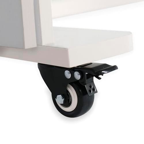 Arrow Classic Sewing Furniture Harriet Full-Size Sewing Cabinet with Hydraulic Machine Lift, Drawers, Expandable Leaves, Locking Wheels - Ash White 7