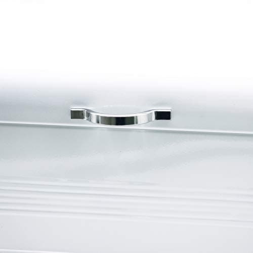 Brightalk Large Bread Box for Kitchen, Metal Bread Storage Bin with Lid, 16.3"x9"x6.7", White 5
