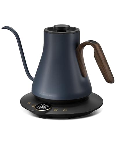 INTASTING Gooseneck Electric Kettle, ±1℉ Temperature Control, Stainless Steel Inner, Quick Heating, for Pour Over Coffee, Brew Tea, Boil Hot Water, 0.9L (Navy Blue)