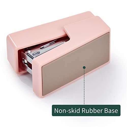 Gevanchi Mini Stapler, 20 Sheet Office Desktop Stapler with 640 Standard Staples and A Staple Remover, Pink… 5