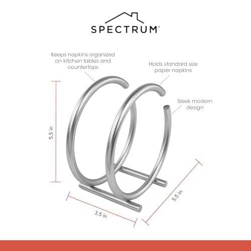 Spectrum Diversified Euro Round Napkin Holder, Satin Nickel, Model Number: 50278 7