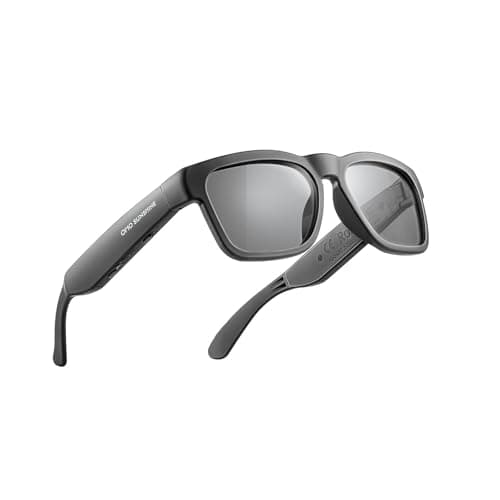 OhO Smart Glasses,Safety Glasses with Bluetooth Speaker,Indoor/Outdoor UV Protection and Voice Control,Unisex(Blue Light Lens)