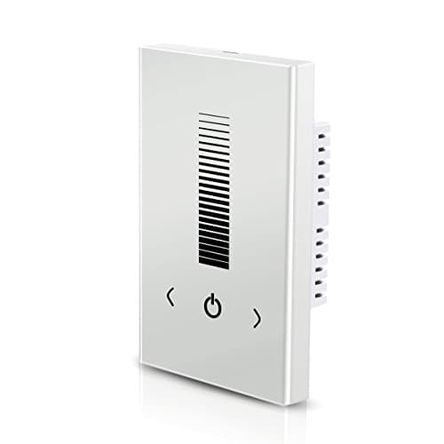 Wall-Mounted Glass Touch Panel LED Dimmer Switch Brightness Controller DC 12-24V for Single Color LED Strip Light - White