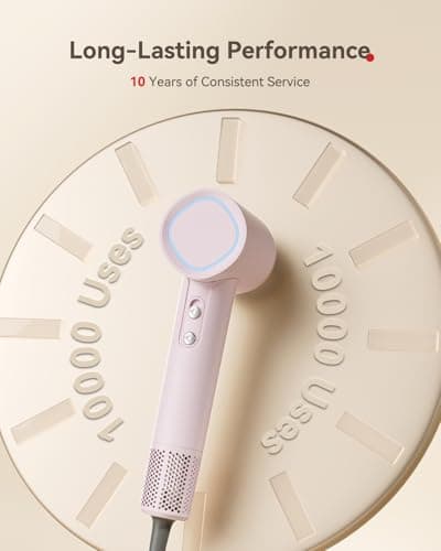 Hair Dryer, 160000 RPM High-Speed Brushless Motor with 500 Million Negative Ions, Professional Ionic Blow Dryer with Magnetic Diffuser & Nozzle,Lightweight for Home Travel Salon(Pink) 8