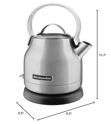 KitchenAid KEK1222SX 1.25-Liter Electric Kettle - Brushed Stainless Steel, Small 6