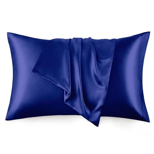 Love's cabin Satin Pillowcase Set of 2 Standard Size 20x26, Cooling Pillow Covers for Hair and Skin, Silky Smooth with Envelope Closure, Similar to Silk, Navy