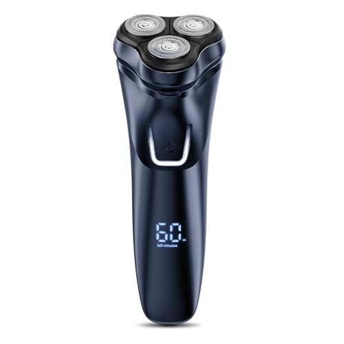 Electric Razor for Men Cordless: Wet/Dry Rotary Shaver Waterproof - USB Fast Charging & Sensitive Skin Care - Pop up Trimmer & Precision Blades Super Black 2025
