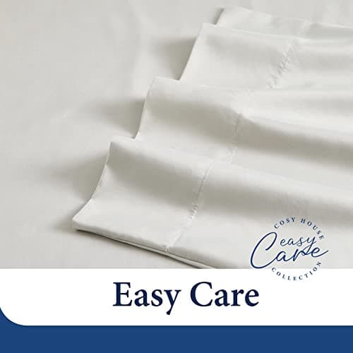 Cosy House Collection Luxury Rayon Derived from Bamboo Blend Ultra Soft Pillow Cases - Cooling & Breathable - Set of 2 Pillowcases with Envelope Closure (Standard, White) 5