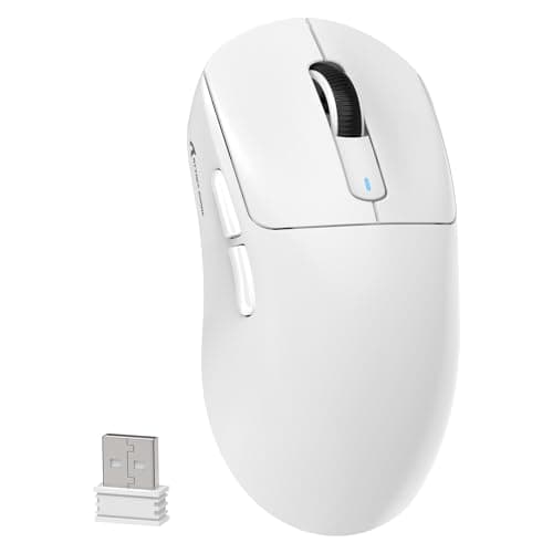 MAMBASNAKE Attack Shark X3 Wireless Gaming Mouse, 49g Ultralight, PixArt PAW3395 26000 DPI, Bluetooth/2.4Ghz /Wired Tri-Mode, 200Hrs Rechargeable Battery, Kailh GM8.0 Switch for PC/MAC/Win - White