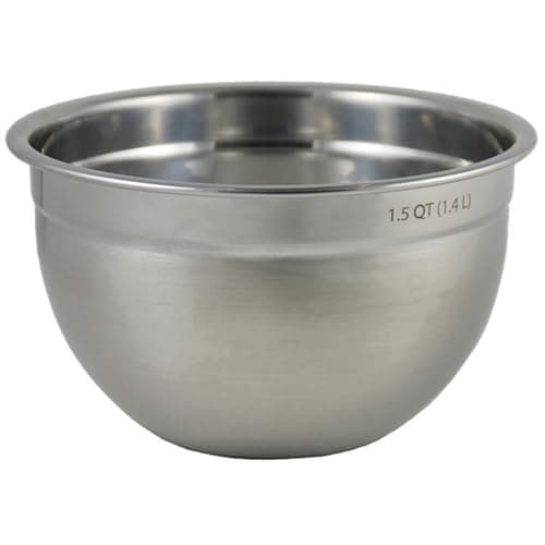 Tovolo Small Stainless Steel Mixing Bowl 1.5 Quart Metal Mixing Bowl with Rounded Lip for Easy Pour and Nesting Storage, Dishwasher Safe Quart Metal Bowl for Baking Mixing and Cooking Prep