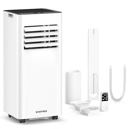 ZAFRO 8,000 BTU Portable Air Conditioners, 4 Modes Portable AC Unit with Fast Cooling/Energy Efficient/Remote/24Hrs Timer for Bedroom/Dorms/Indoor Rooms, White