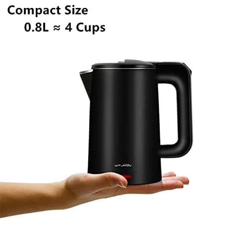 0.8L Electric Kettle Stainless Steel, 800 Watts Small Electric Kettle 27 Ounce Fast Boil Auto Shut-off, Portable Water Boiler for Small Kitchen, Business Trip and More 8