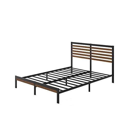 Zinus Kai Bamboo and Metal Platform Bed Frame with Headboard, No Box Spring Needed, Easy Assembly, Queen, Brown 12