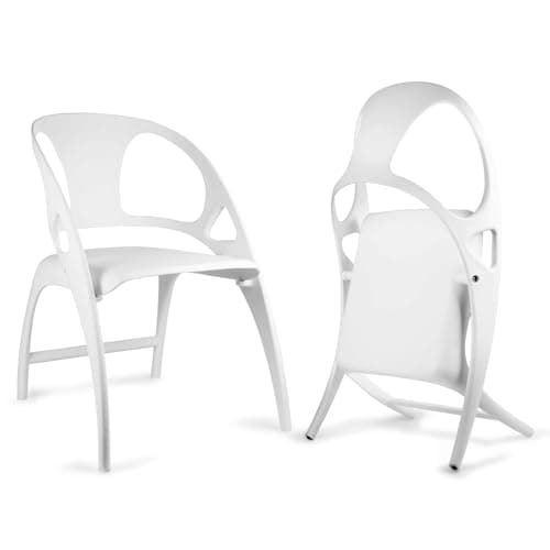 aoole Folding Chair, 350lbs Capacity Foldable Chairs with Handle, Heavy Duty Folding Chairs, Dining Chair Easy Folding for Kitchen/Home/Indoor/Party (White, Set of 1)