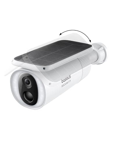 Baseus Solar Security Cameras Wireless Outdoor, S1 Wireless Solocam, Forever Power with Auto Sunlight-Tracking Solar Panel, 2K Clarity, 145° FOV, Built-in 8GB Local Storage and IP67, No Monthly Fee