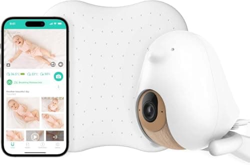 Cubo Ai Sleep Safety Bundle - Includes 1080p HD Night Vision Cubo Ai Plus Smart Baby Monitor with 3-Stand Set & Sleep Sensor Pad | Proactive AI Safety Alerts, Sleep Analytics & Micro Motion Detection