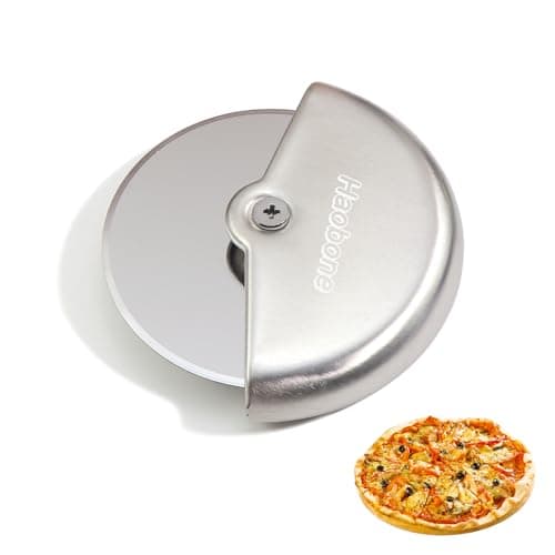 Haobone Pizza Cutter Wheel with Sharp Blade For Cutting Through Crusts, Bread, Pies,Sturdy Pastry Slicer with Comfortable Grip., Silver