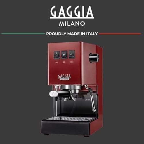 Gaggia RI9380/47 Classic Pro Espresso Machine,1.3liters, Cherry Red 7