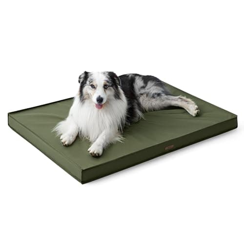 LE SURE Outdoor Waterproof Dog Beds Large Sized Dog, Orthopedic Egg Crate Foam Pet Bed with Oxford Fabric Surface and Removable Washable Cover, Pet Mat 36''x27'', Green 8