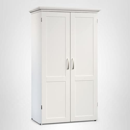 Sauder Miscellaneous Storage Craft & Sewing Armoire, L: 35.11" x W: 21.81" x H: 61.58", Glacier White finish 8