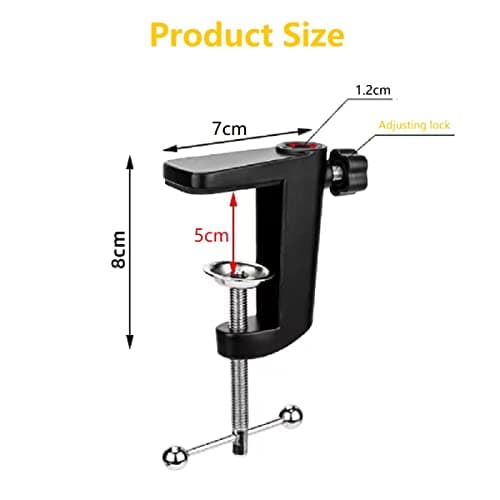 YNHFIFI Replacement Aluminum Alloy Universal Bracket Adjustable C-Clamp Desk Light Mounting Bracket Cantilever Bracket for Microphone Arm and Desktop Table Lamp 3