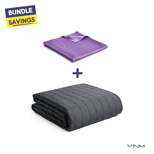 YnM Exclusive Cooling Duvet Cover for Weighted Blankets with 16 Strings (Lavender, 48"x72") 8