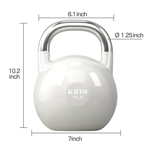 KHTO Kettle Bells – Competition Kettlebell 10 LB – Professional Grade Kettlebell for Fitness, Weightlifting Core Training – Durable and Strong Design – 10-50 LB Color-Coded Collection 5