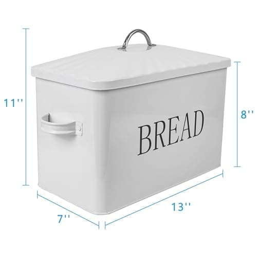 DreamsEden Large Bread Box, Metal Loaf Storage Container for Kitchen Countertop (White) 6