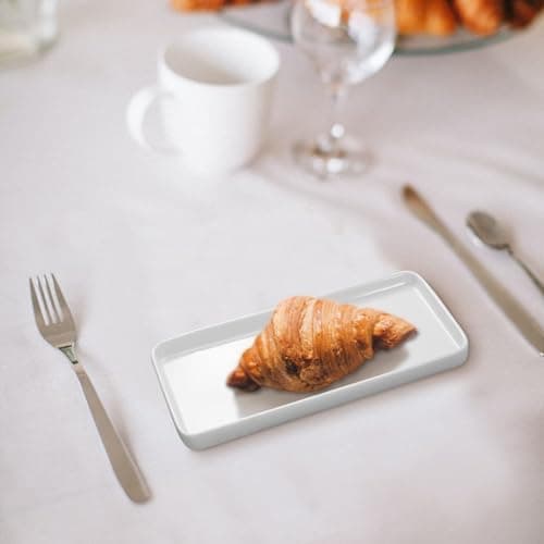 2-Pack Small White Vanity Tray, Ceramic Vanity Trays for Bathroom, Bathroom Trays for Counter (10" & 6" Set of 2) 6