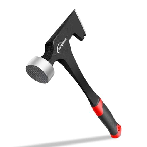 Professional Construction Mason's Hammer – 34oz Drywall Hammer Hatchet – Ergonomic Handle Wall Board Tool with Milled Face– Roofing hammer for Drywall Installation and Demolition (Hammer Hatchet)