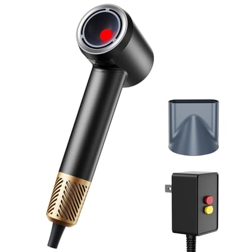 Infrared Hair Dryer - 160000 RPM Quiet lonic Blow Dryer for Women, with Frizz Control & No Heat Damage, Red Light & Negative Ions, Fast Drying, for All Hair Types