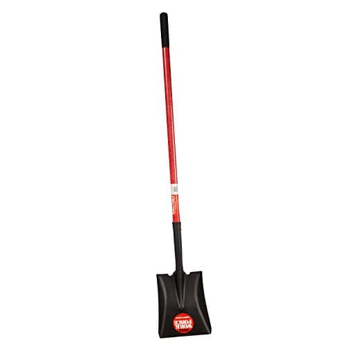 Workforce Tools Square Point Shovel - Sturdy 48” Fiberglass Handle - Heavy Duty 16 Gauge Steel Head