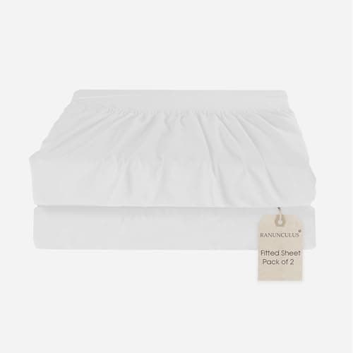 2-Pack Washed 16" Deep Pocket Fitted Sheet Full Size - Pack of 2 Bed Sheets - Soft Brushed Microfiber - Fits 8 to 16 inch Mattress - Breathable,Fade Resistant,Easy Care (White,54“x75)