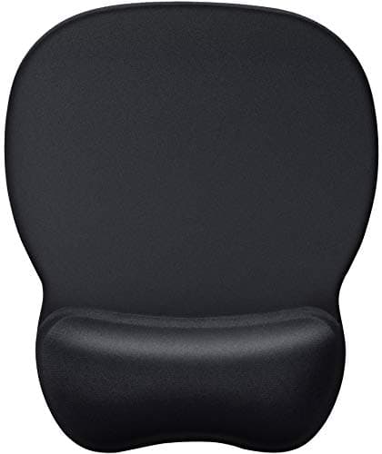 MROCO Ergonomic Mouse Pad with Gel Wrist Rest, Smooth Wrist Support Surface, Non-Slip PU Base for Pain Relief, Comfortable Mousepad for Computer, Laptop, Office & Home, 9.4 x 8.1 in, Black 9