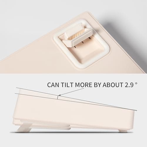 SUEHIODHY CIDOO ABM066 Alice Layout Mechanical Keyboard Kit Hot Swappable Gasket RGB Keyboard Bluetooth/2.4GHz/Type-C Custom Keyboard Kit VIA Programmable Volume Knob for Win/Mac/iOS(Milk White) 7