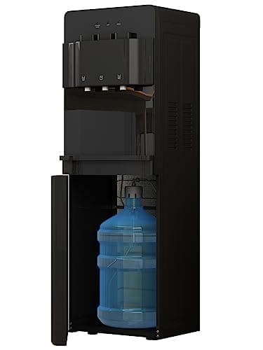 Tabu TABU Bottom Loading Water Cooler Dispenser,Hot & Cold Water Cooler Dispenser,with Anti-Scalding Design,Storage Cabinet and Child Safety Lock,Holds 3 or 5 Gallon Bottle,for Home, Office(Black)