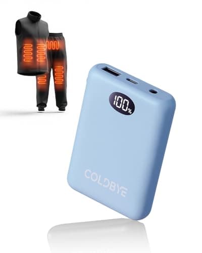 ColdBye 7.4V Battery Pack for Heated Vest, Mobile Warming Battery 10000mAh for Heated Clothing with LED Display Compatible with Major Heated Clothing Brands