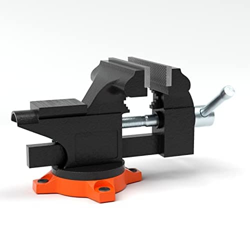 VEVOR Bench Vise, 4.5-inch Jaw Width 3.3-inch Jaw Opening, 240-Degree Swivel Locking Base Multipurpose Vise w/Anvil, Heavy Duty Cast Iron Workbench Vise w/Bolts & Nuts, for Drilling, Pipe Cutting 9